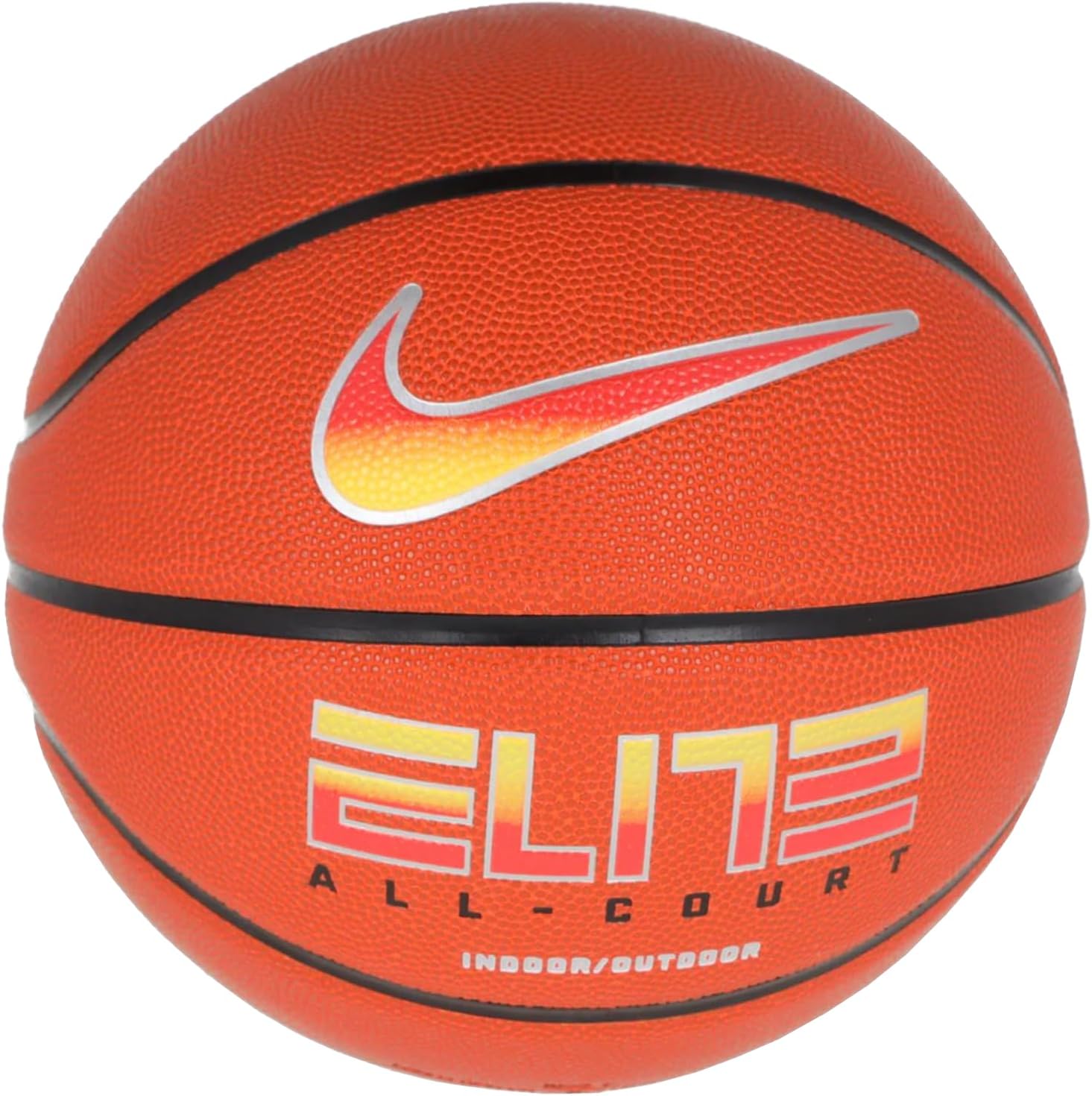 Nike Elite All Court 8P 2.0 Deflated Ball N1004088-820, Unisex, Basketball, Amber/Black, 7, orange, 7