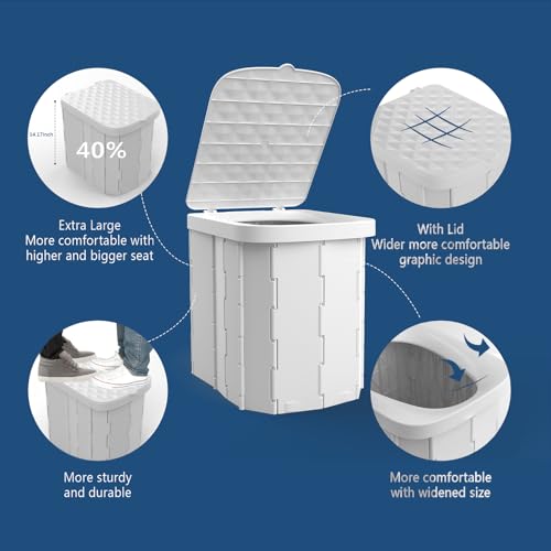 Portable Folding Camping Toilet with Lid for Adults N55353