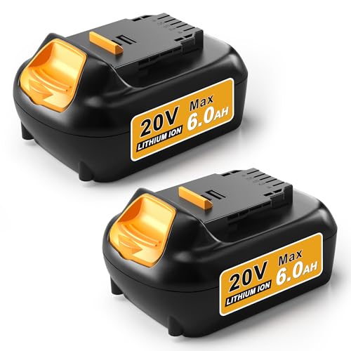 Upgraded 2Pack 6.0Ah Replacement for Dewalt 20V Battery Compatible with Dewalt 20V Max Battery DCD/DCF/DCG/DCS Series Tools for Cordless Power Tools…