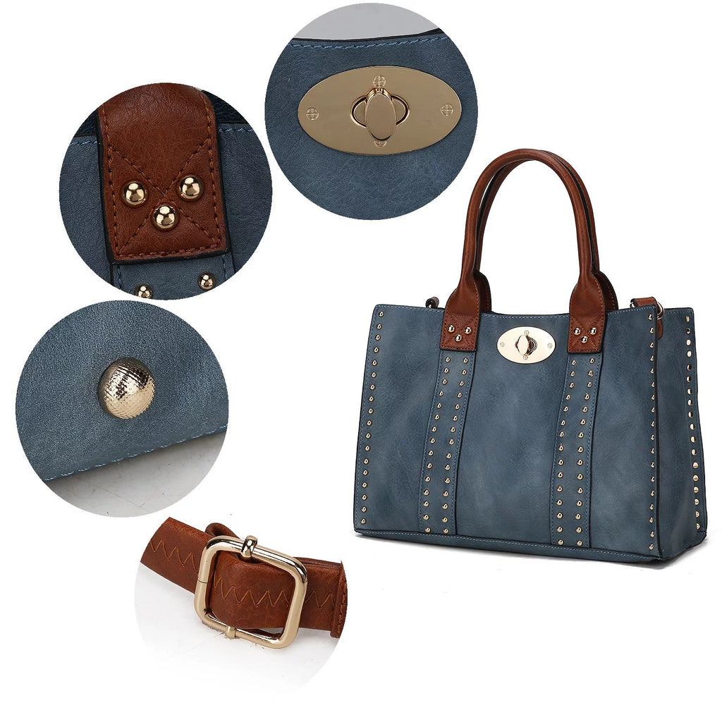 Women's Satchel Handbag with Pouch and Coin Purse Set, 3-Piece N242