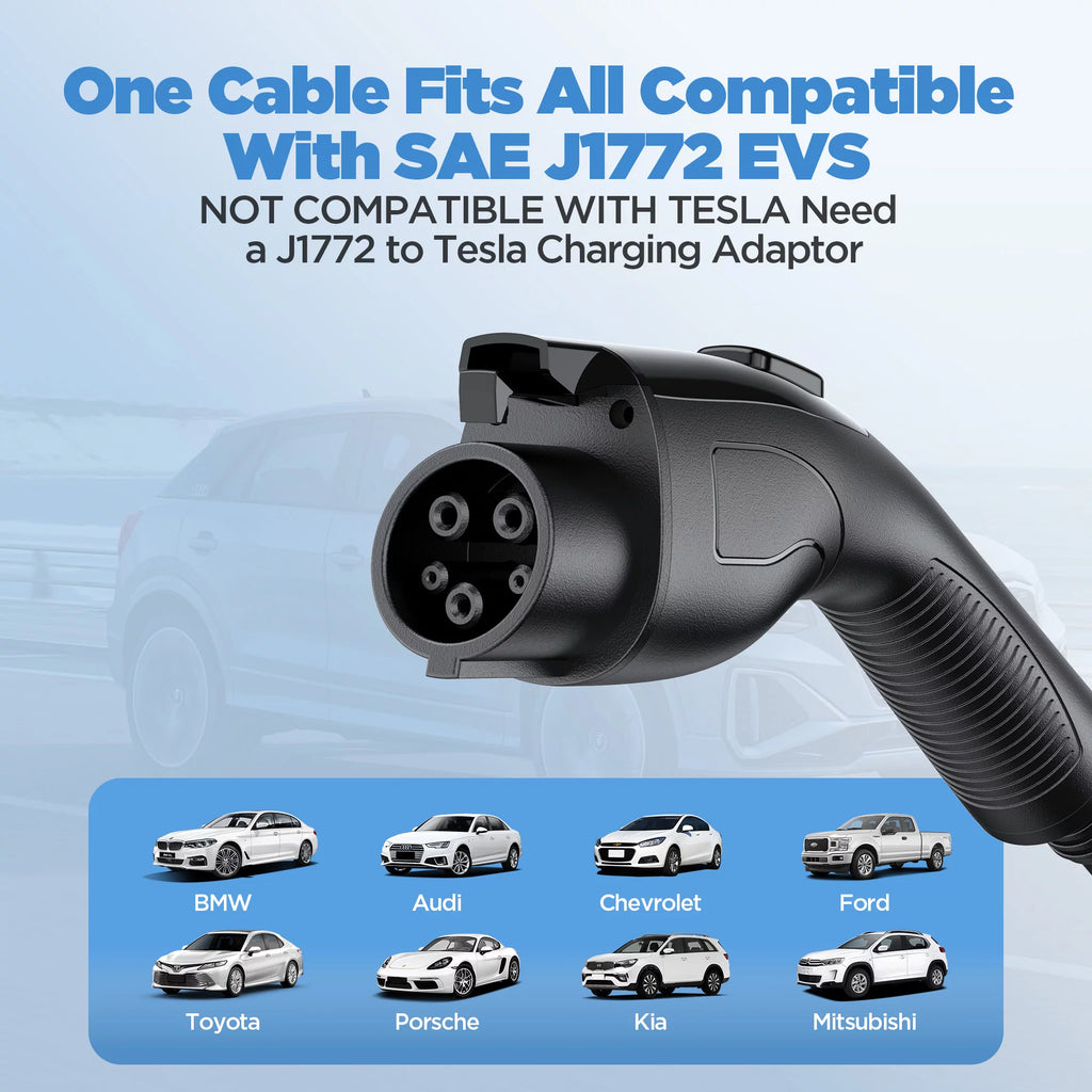 Level 1 & 2 EV Charger, 25 ft, 8-16A Portable Car Charger for J1772 EVs R94549