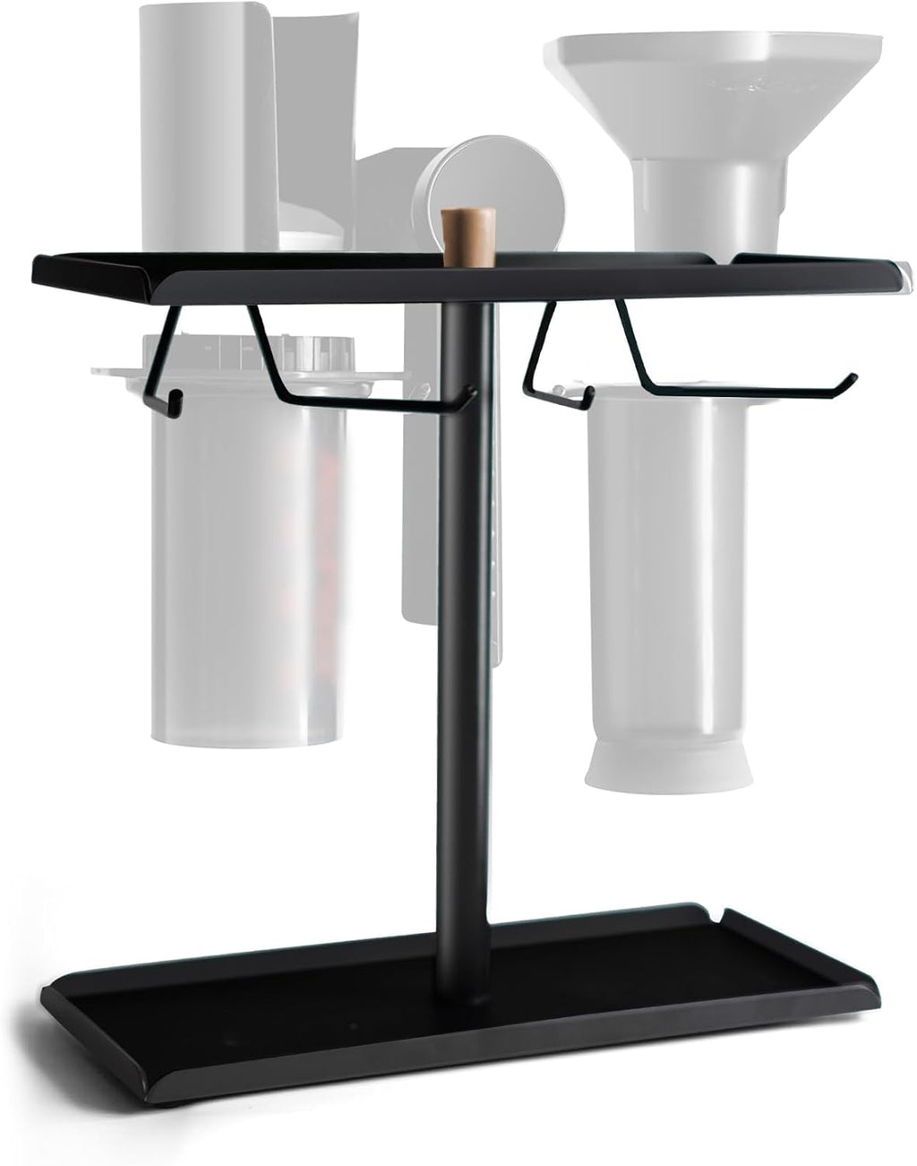 Organizer Stand, Compact Storage for AeroPress XL, Original, Metal Coffee Caddy Holds AeroPress Coffee Maker and Accessories, Ideal Coffee Press Iron Rack Storage Station for AeroPress, Black