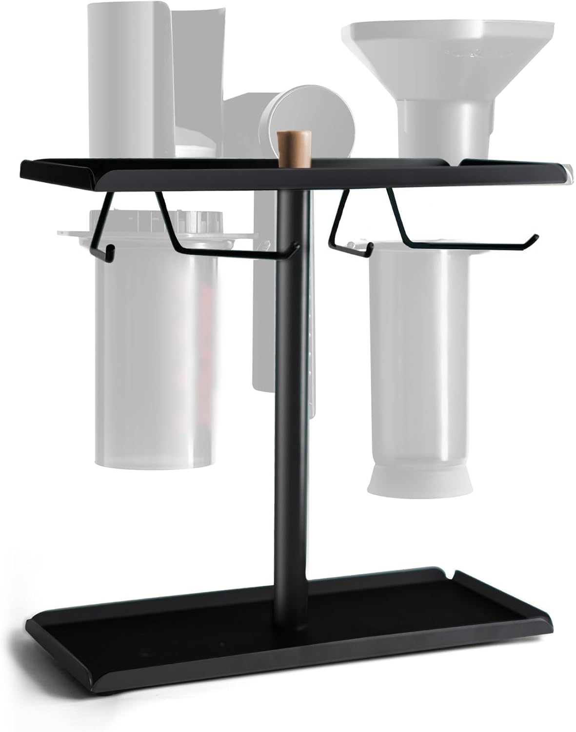 Organizer Stand, Compact Storage for AeroPress XL, Original, Metal Coffee Caddy Holds AeroPress Coffee Maker and Accessories, Ideal Coffee Press Iron Rack Storage Station for AeroPress, Black