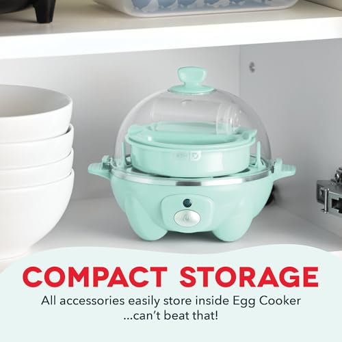 Rapid Egg Cooker for 6 Eggs, Hard Boiled, Poached, Scrambled, or Omelets, Auto Shut Off - Black O7665