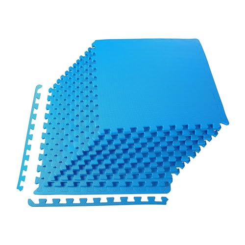 1" Thick EVA Interlocking Foam Gym Flooring Mat, 6 Tiles, Black M5857