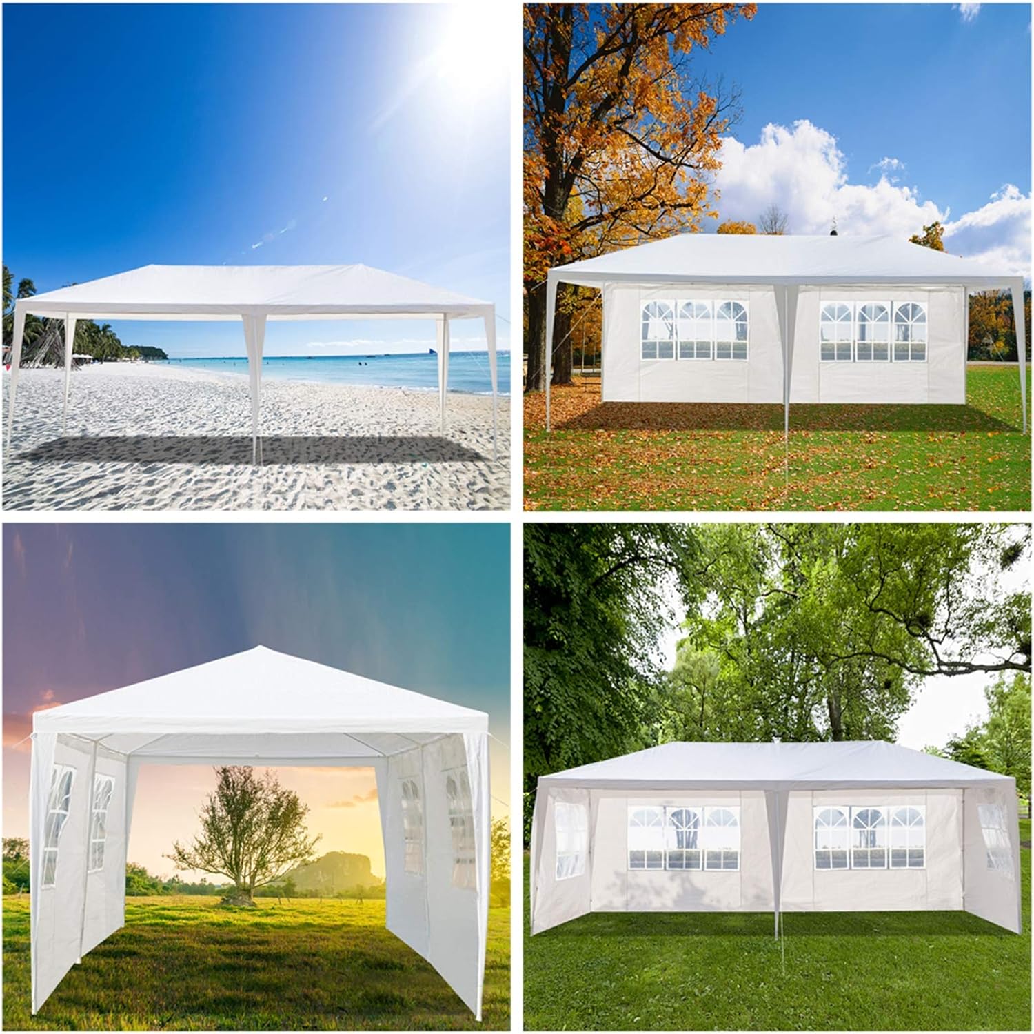Outdoor Party Tent with Sidewalls and Windows, 10x20 U13894