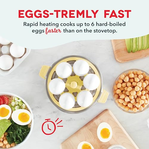 Rapid Egg Cooker for 6 Eggs, Hard Boiled, Poached, Scrambled, or Omelets, Auto Shut Off - Black O7665