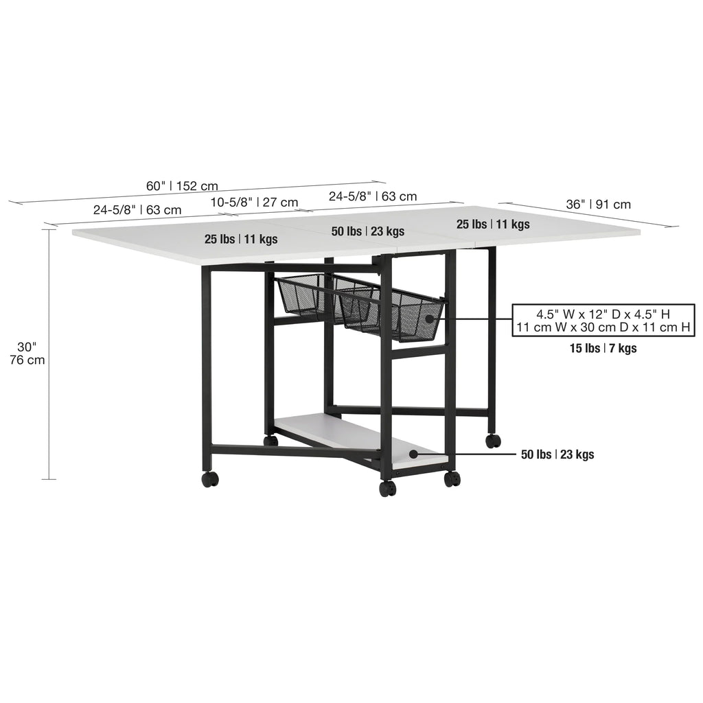 Mobile Fabric Cutting Table with Storage 30" H S462792