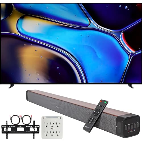 Sony BRAVIA 8 K55XR80 55 inch 4K HDR Smart OLED TV (2024) Bundle with Premium Deco Gear 60W 2.0 CH Soundbar + Deco Mount 37"-100" TV Wall Mount Bracket with Cleaning Kit + 6-Outlet Surge Adapter