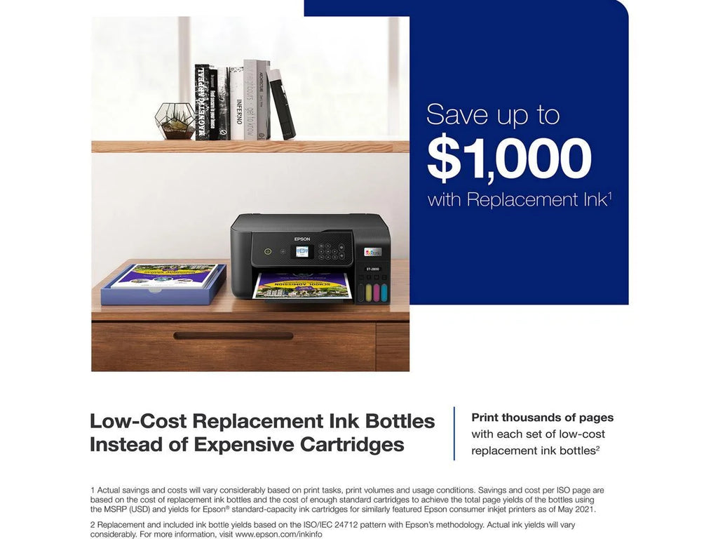 Wireless All-in-One Supertank Printer with Scan and Copy - Black J1249