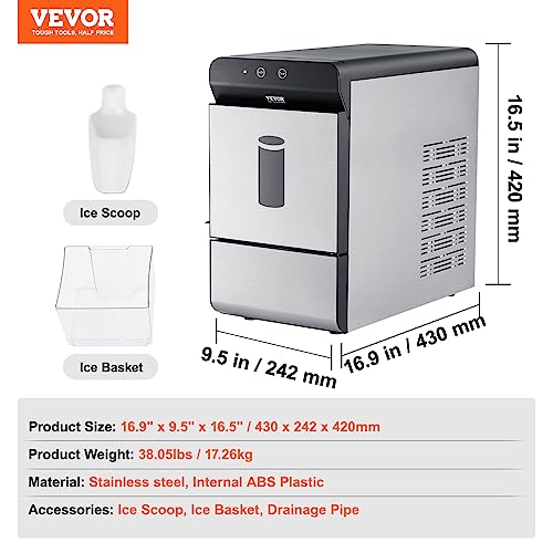 Commercial Ice Maker, 400LBS/24H with Large Storage Bin F46673