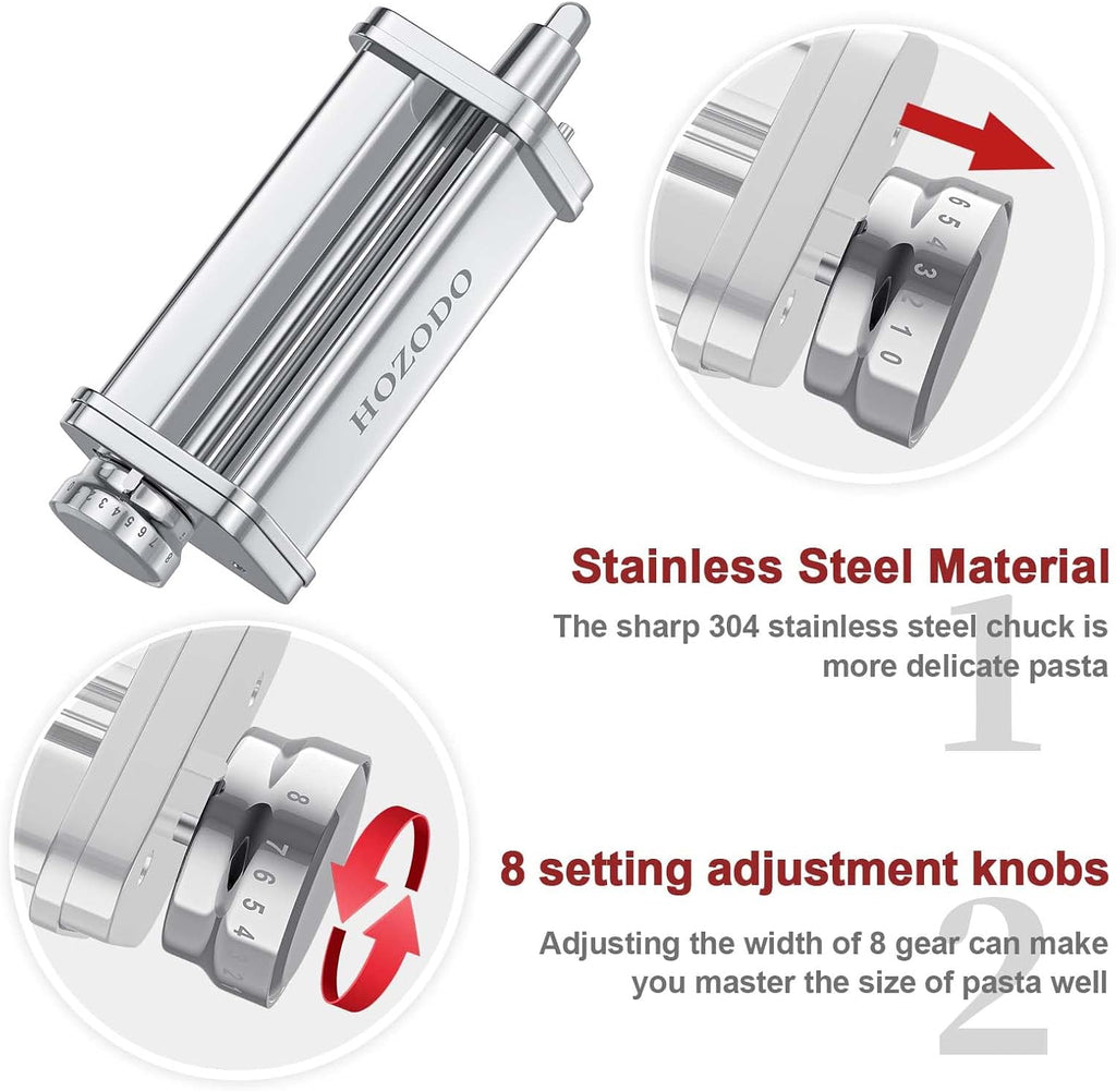 Pasta Attachment for Stand Mixer, Sheet Roller and Cutter Set G66504