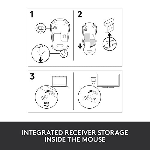 Wireless Mouse, 2.4GHz with USB Receiver, 12-Month Battery Life O87248