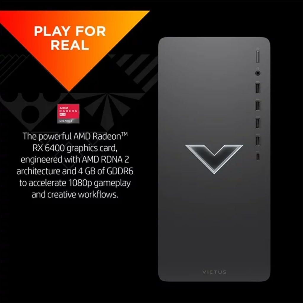 Gaming Tower Desktop, AMD Ryzen 5 5600G, Radeon RX 6400, 16GB RAM, 512GB SSD, Windows 11 Home B1341