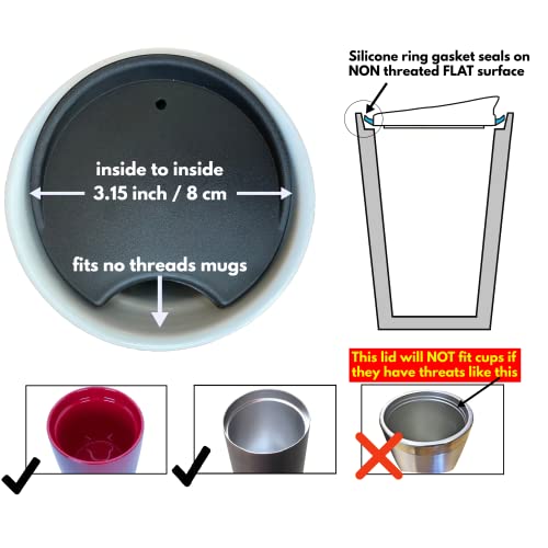 Replacement Lid for Coffee Mug & Tea Cup, Tumbler Lid B733
