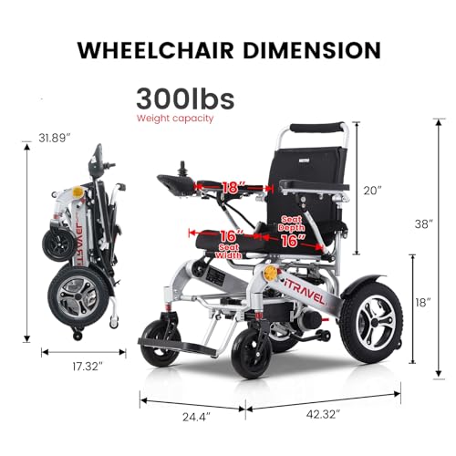 Electric Wheelchair for Adults Lightweight Foldable All Terrain M4765