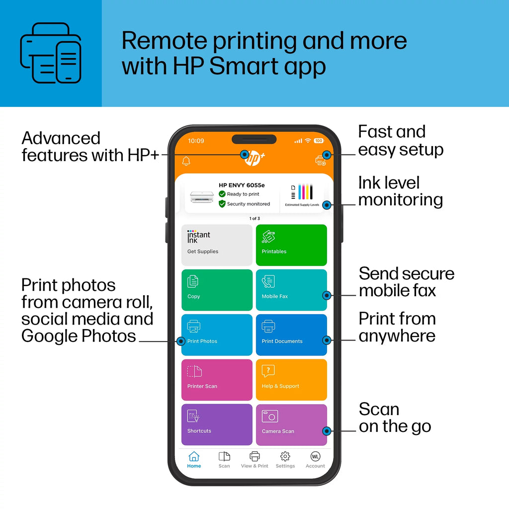 Wireless Color Inkjet Printer with Instant Ink H507022