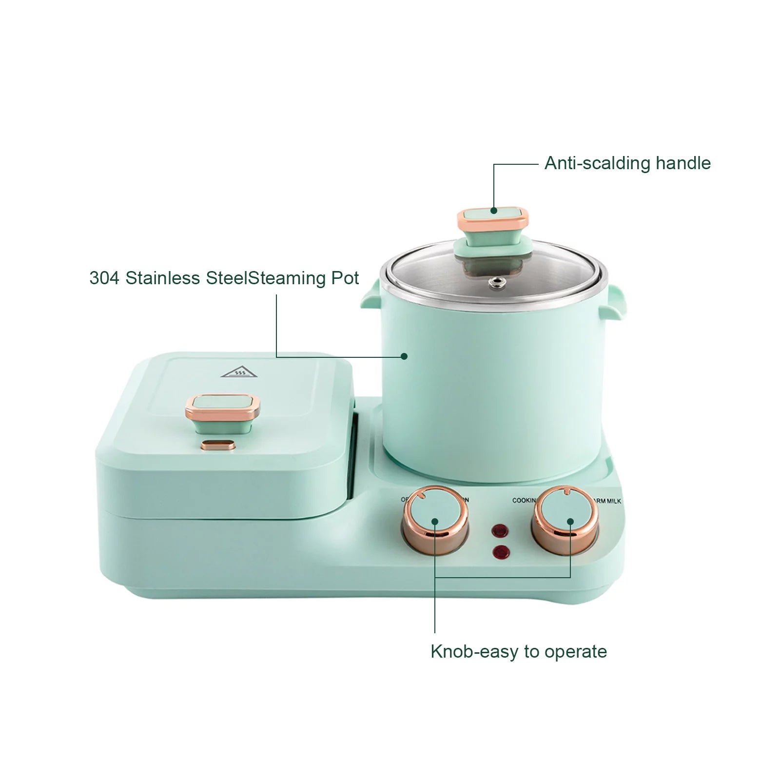 3 in 1 Breakfast Station with Frying Pan and Non-stick Plate N4833