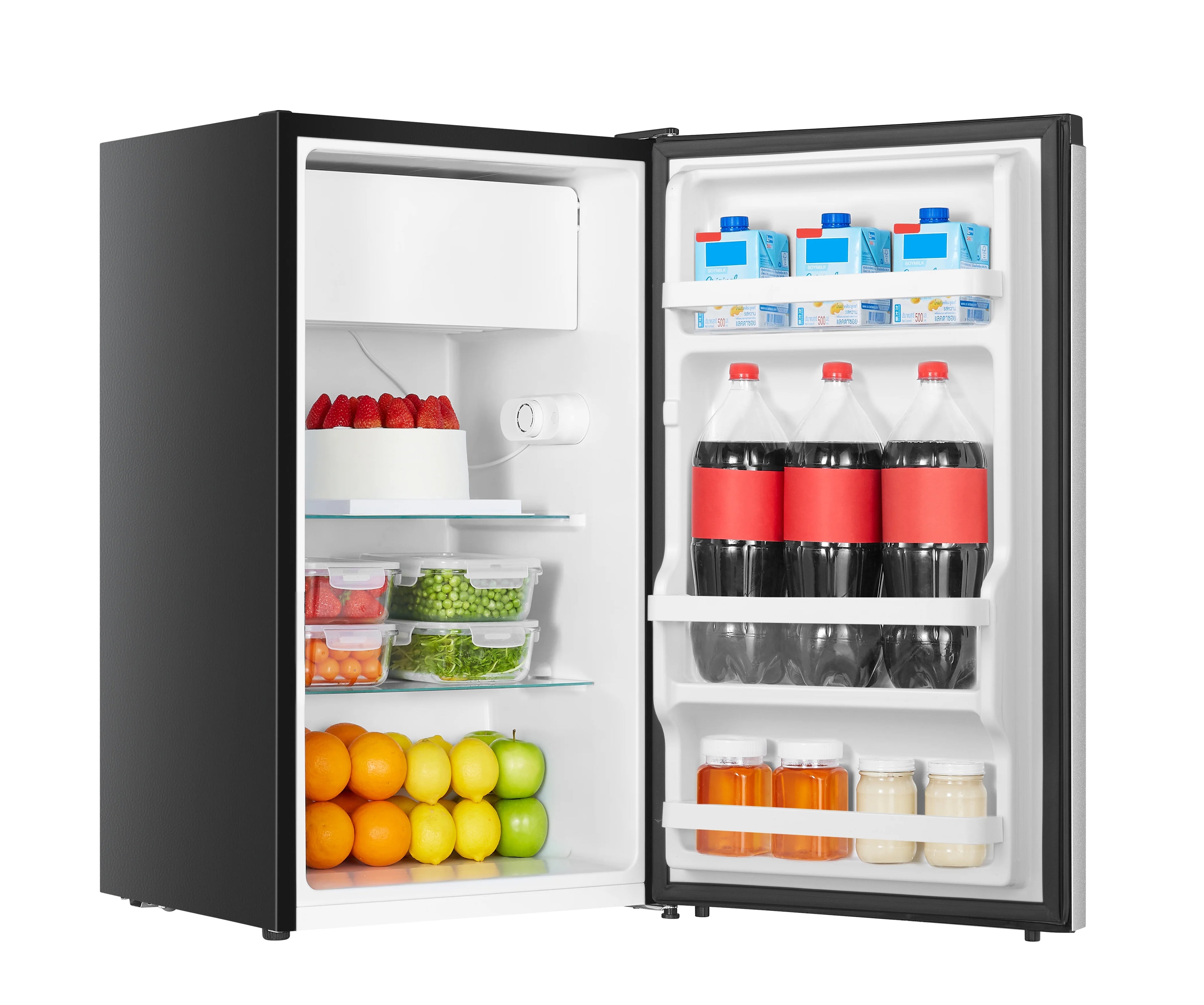 Single Door Mini Fridge with Chiller, Silver F25945