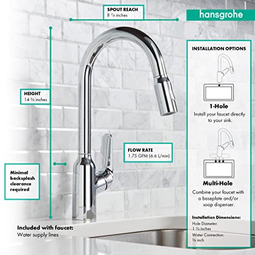 High Arc Kitchen Faucet with Pull Down Sprayer, Brushed Black E729