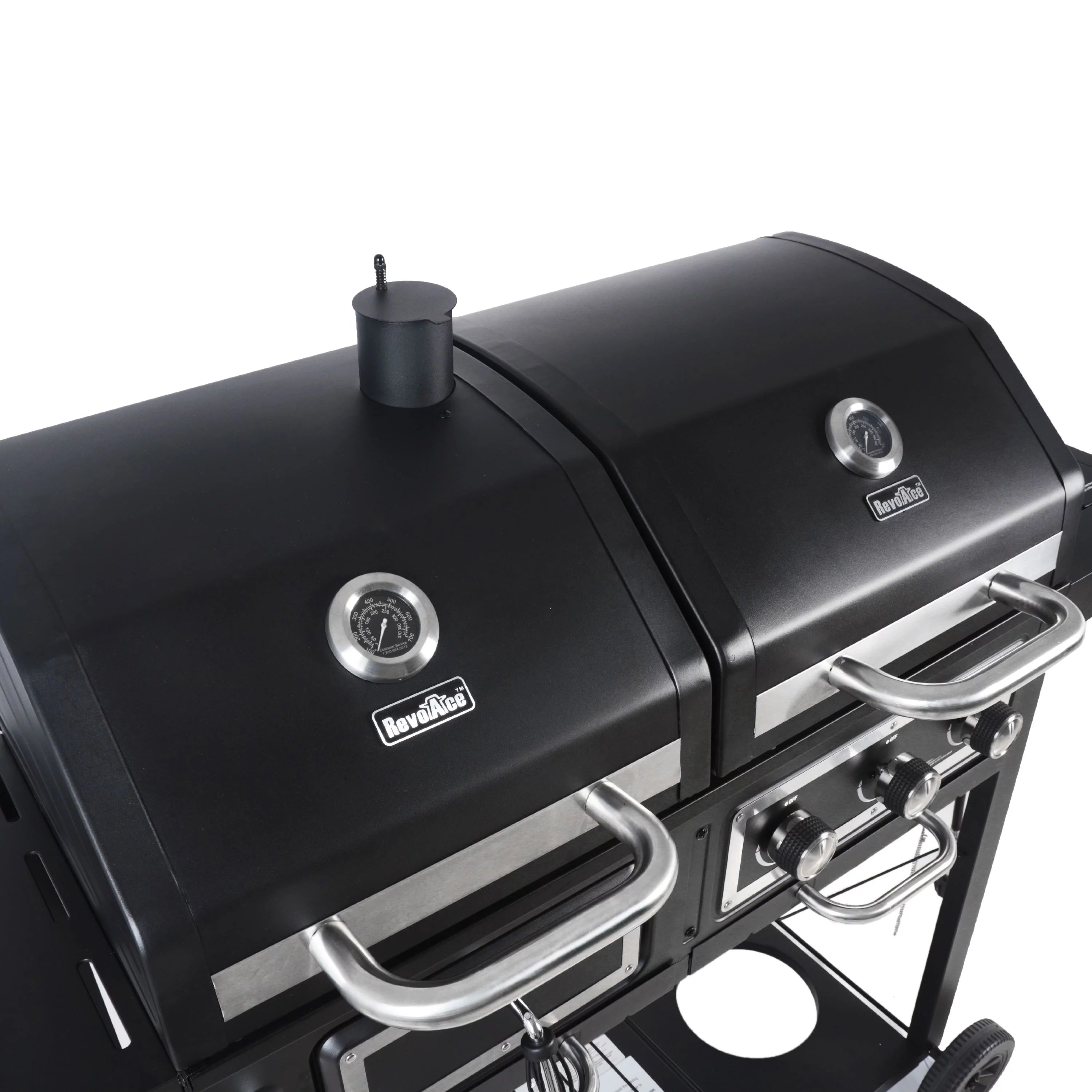 Dual Fuel Gas & Charcoal Combo Grill, Black with Stainless G725379