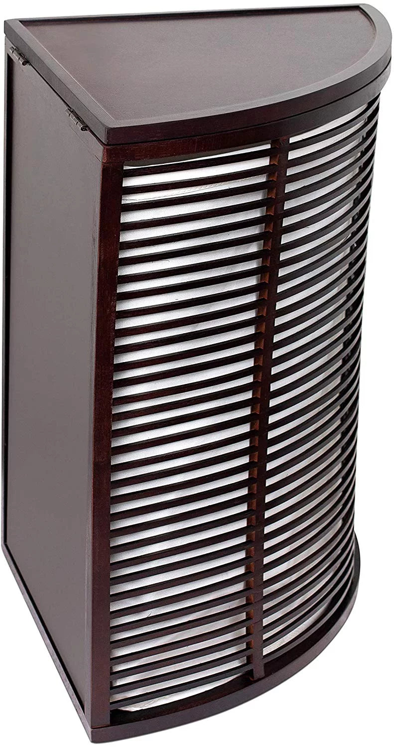 Compact Corner Laundry Hamper with Lid - Black N4413