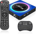 Android 13.0 TV Box, 6K 8K Android Box with 4GB RAM 64GB ROM RK3528 Quad-Core Support WiFi6 2.4Ghz/5.0Ghz HDR10 BT 5.0 H.265 USB 2.0 3.0 3D Ethernet with Mini Backlit Keyboard