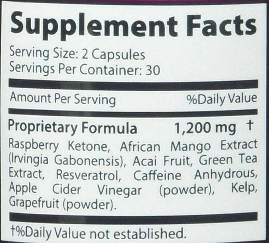 Raspberry Ketone 1200 mg Diet Capsules, 60 Count (4 Pack) Q27541