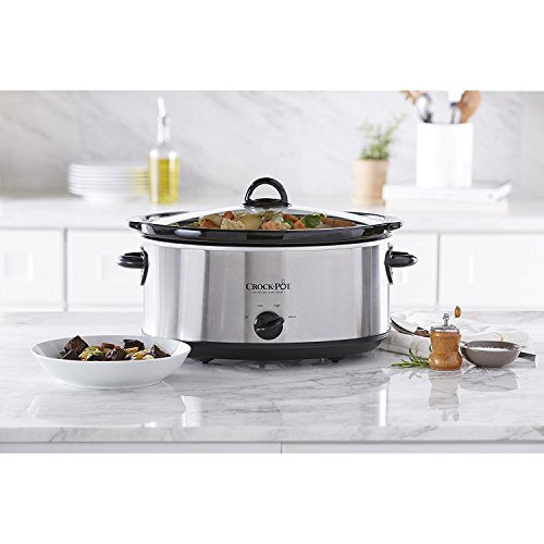 7 Quart Oval Manual Slow Cooker, Stainless Steel J78104