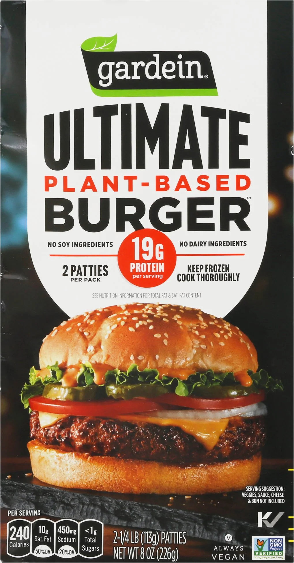 Plant-Based Burger Patties, 1/4 lb, 2 count I214896