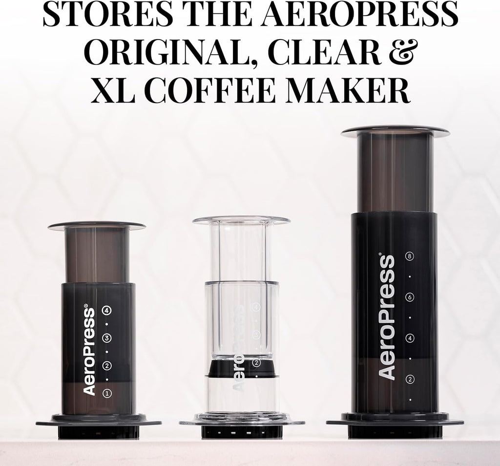 Coffee Maker Organizer Stand, Compact Storage for Coffee Accessories, Black F12530