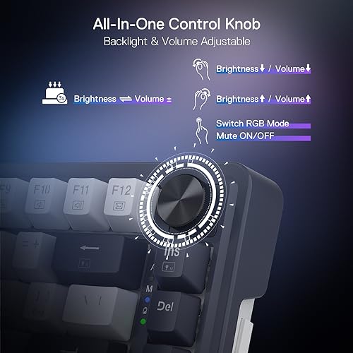 75% Wireless RGB Gaming Keyboard, 81 Keys Hot-Swap Mechanical W558360