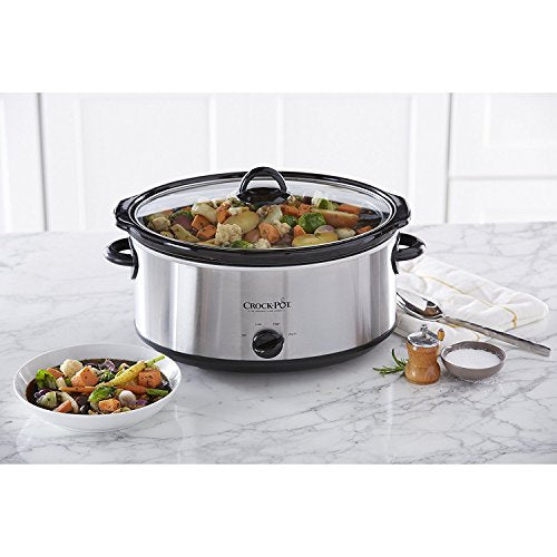 7 Quart Oval Manual Slow Cooker, Stainless Steel J78104
