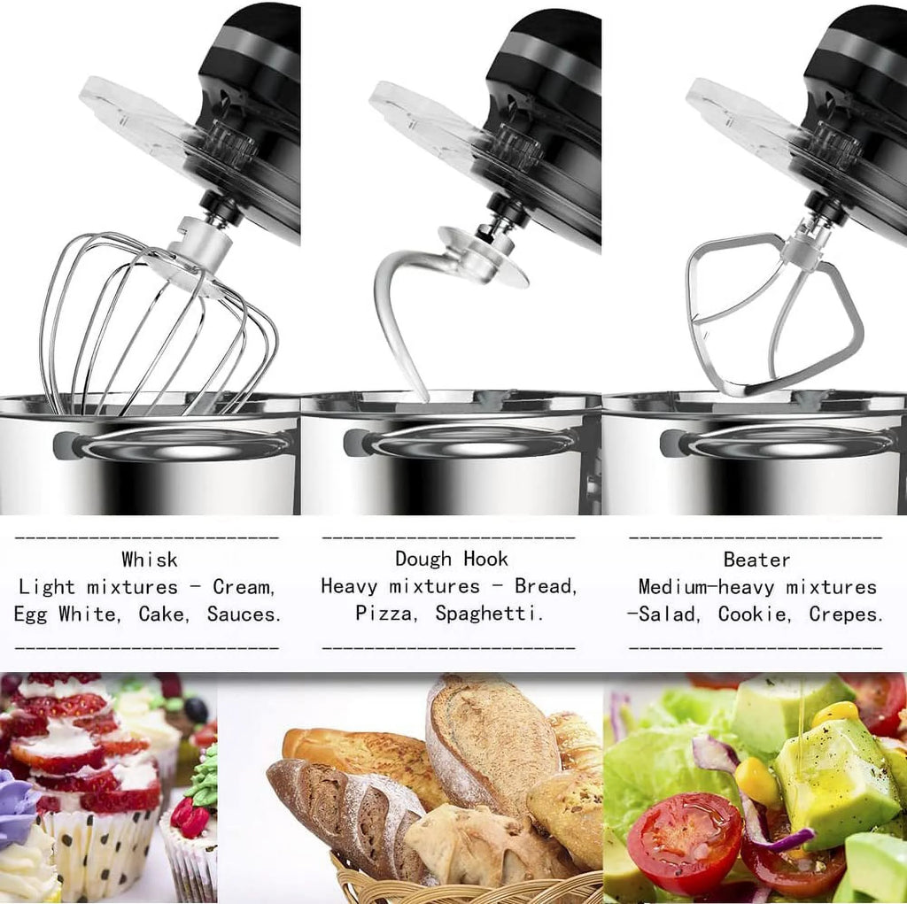 Stand Mixer 6.5-QT 660W 6-Speed Tilt-Head with Dough Hook, Wire Whip & Beater R3141