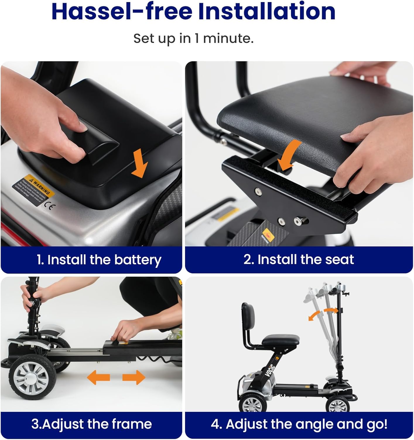 Carbon Fiber 4 Wheel Mobility Scooter for Seniors Adults O274584