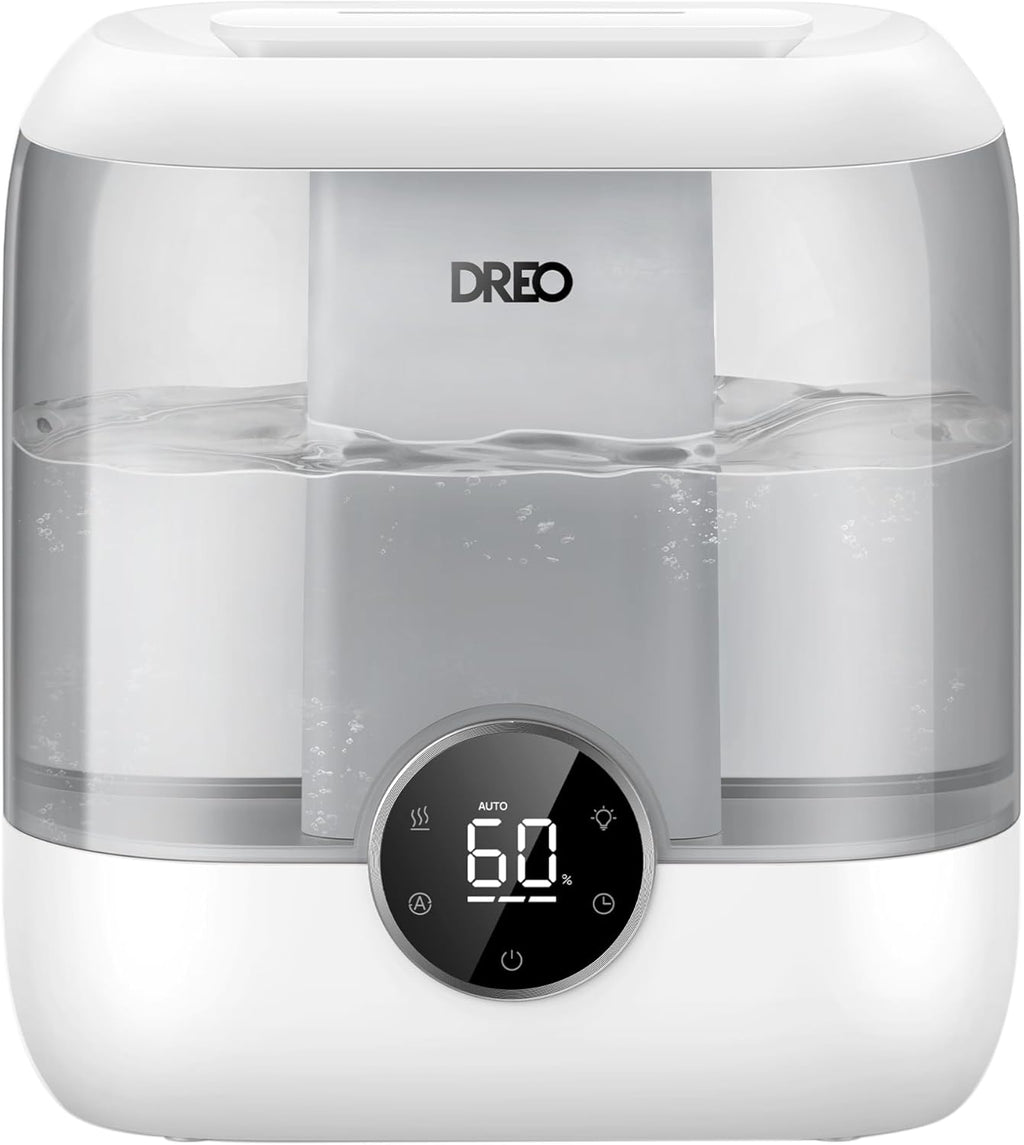 Dreo 6L Smart Humidifiers for Bedroom, Quiet Supersized Cool Mist Ultrasonic Humidifier with Diffuser, 60 Hour Runtime for Home, Nursery, Plant, Gray