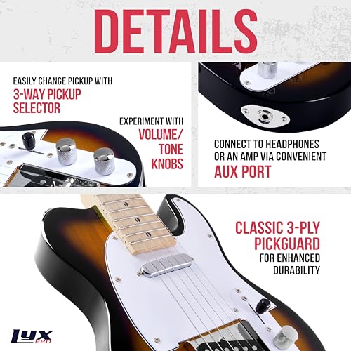 39" Electric Guitar, Full-Size Paulownia Wood Body, C-Shape Neck Q93127