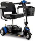 Pride Mobility Go-Go Elite Traveller 3-Wheel SC40E 12AH, Indoor & Outdoor Travel Electric Mobility Scooter w/Red & Blue Shroud Inserts for Adults, 300 lbs. WC, Up to 4 MPH, 7.25 Range Per Charge