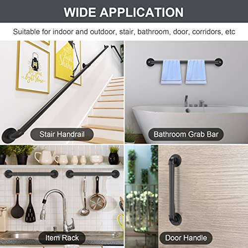 Industrial Staircase Handrail Non-Slip Wall Mount Pipe Bar for Steps E721837