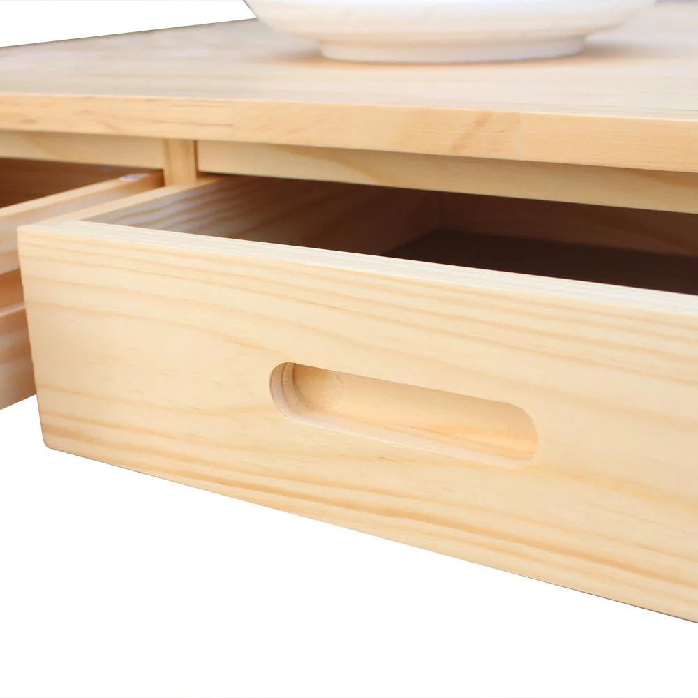 Kitchen Island Rolling Trolley Cart with Stools I1439