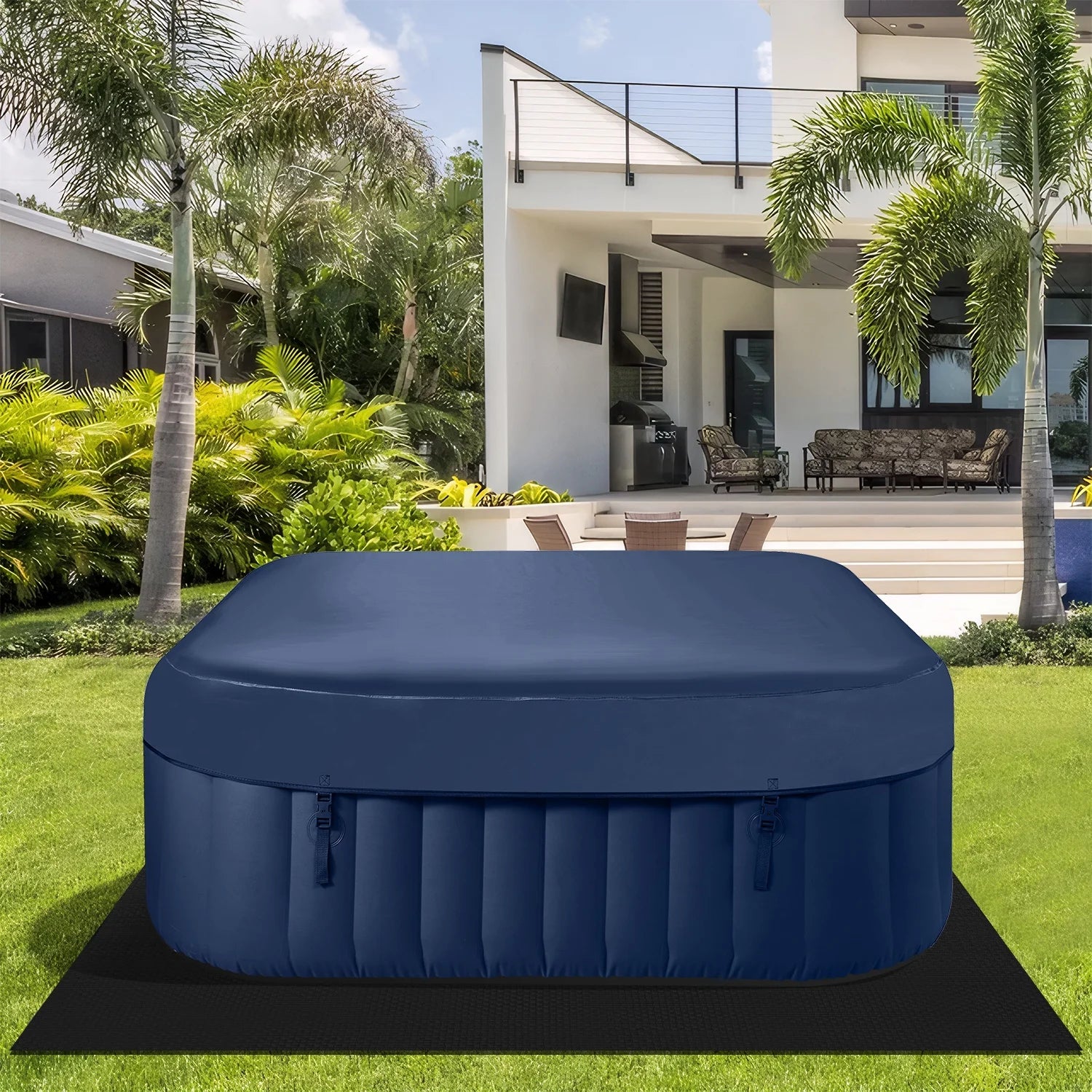 Inflatable Hot Tub for 6 Person, Portable Spa with Cover and Storage Bag U7248