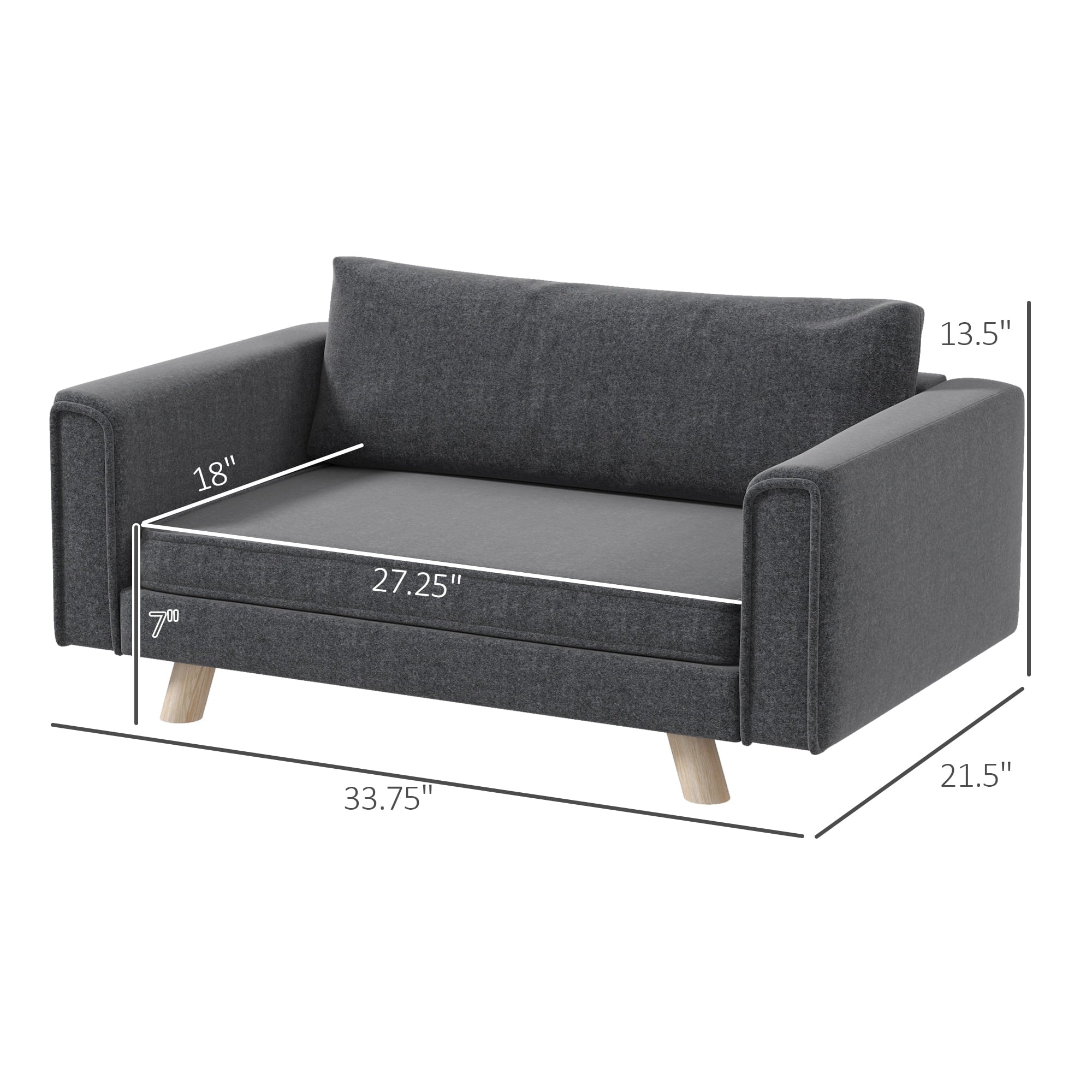 Elevated Dog Sofa for Small and Medium Dogs, Gray S827630