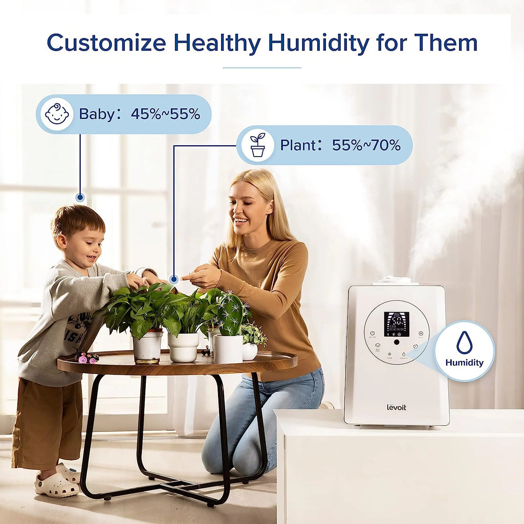 Warm and Cool Mist Humidifier, 6L, 753 sq ft R454