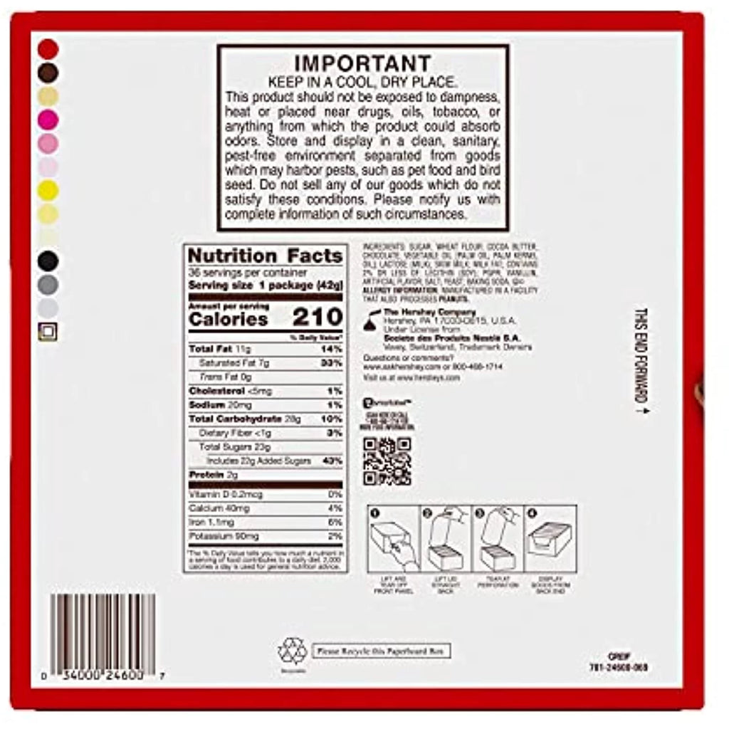 Milk Chocolate Wafer Candy Bars, Individually Wrapped, 1.5 oz, 36 Count B404