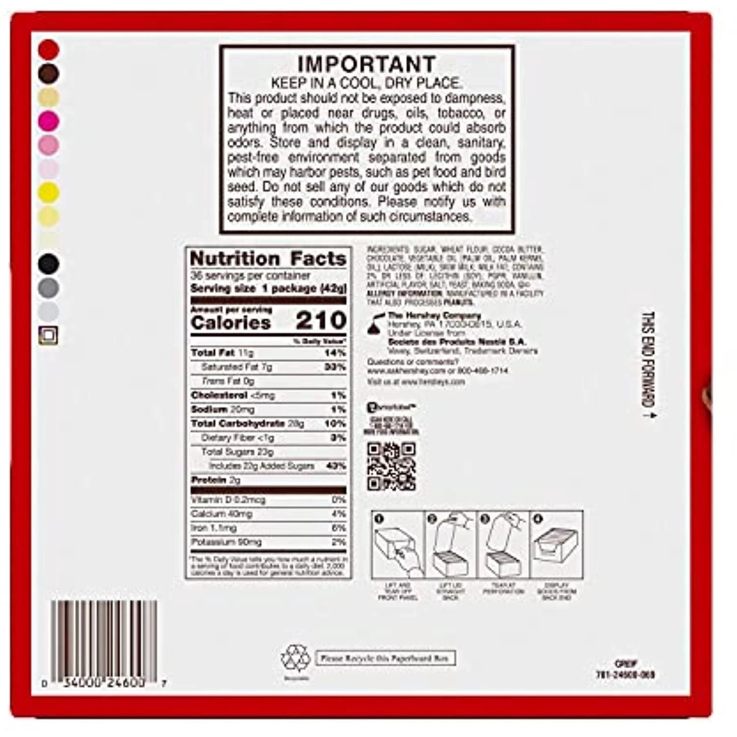 Milk Chocolate Wafer Candy Bars, Individually Wrapped, 1.5 oz, 36 Count B404