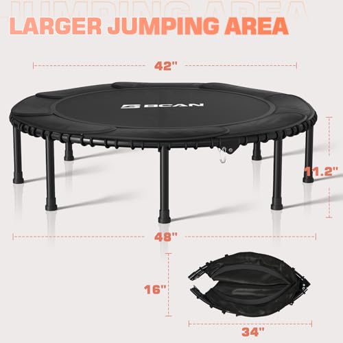 Foldable Mini Trampoline for Adults with Durable Bungees V5441