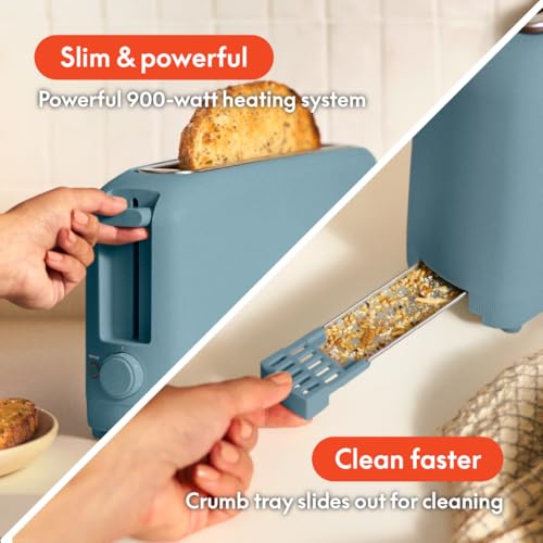 2 Slice Slim Toaster with 6 Shade Control, Reheat & Cancel, Removable Crumb Tray E366018