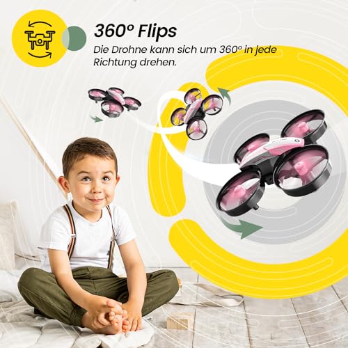 Mini Drone for Kids and Beginners with Auto Hovering, 3D Flips, Red W268211