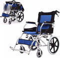 Lightweight Transport Wheelchair with Handbrakes, Folding Transport Chair for Adults with Swing-Away Footrest,Foldable Wheel Chair and Lightweight Folding Wheelchair for Storage and Travel,16 in Rear