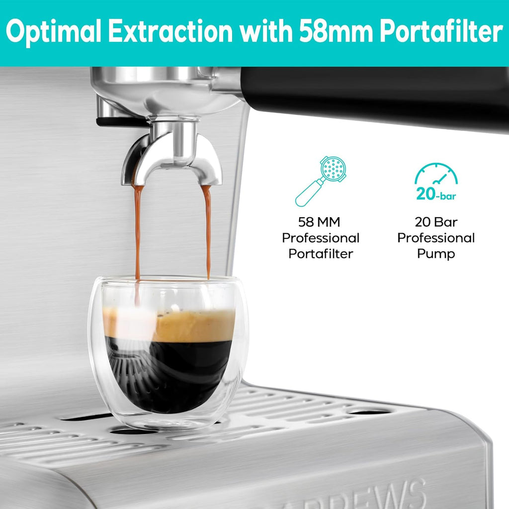 Espresso Machine with LCD Display and Milk Frother N923